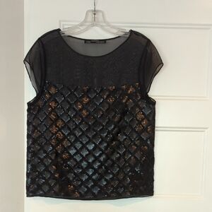 All Saints Sheer Top With Sequins